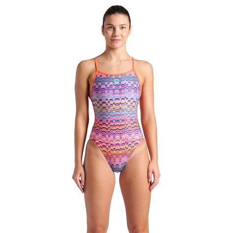 Arena Ondulation Lace Back Swimsuit Pink Swiminn