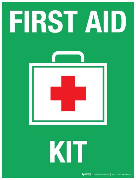 First Aid Kit (with Red Cross) - Wall Sign - PHS Safety