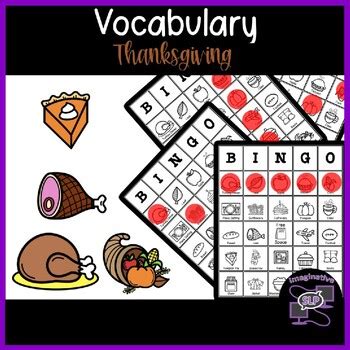 Vocabulary Thanksgiving Bingo by Imaginative SLP | TPT