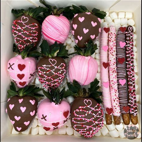 Valentines Day Treats 🍓 Valentine Chocolate Covered Strawberries Chocolate Covered