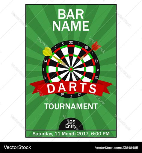 Darts tournament poster Royalty Free Vector Image