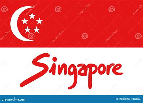 original singapore flag design vector illustration cartoondealercom