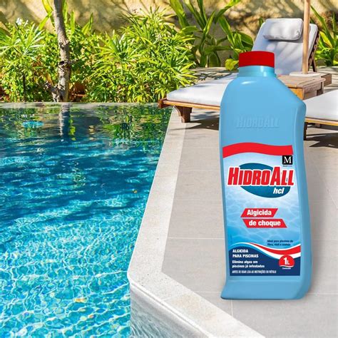 Algicida De Choque Para Piscinas Hidroall 1litro Mantenha Sua Piscina