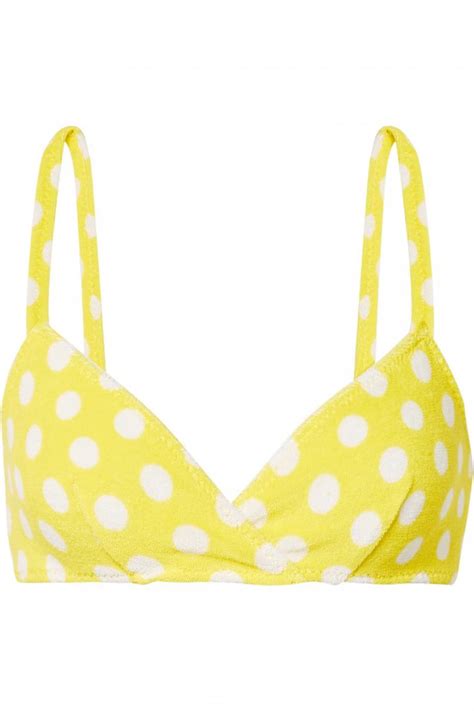 Womens Yasmin Polka Dot Stretch Cotton Terry Bikini Briefs Yellow Lisa