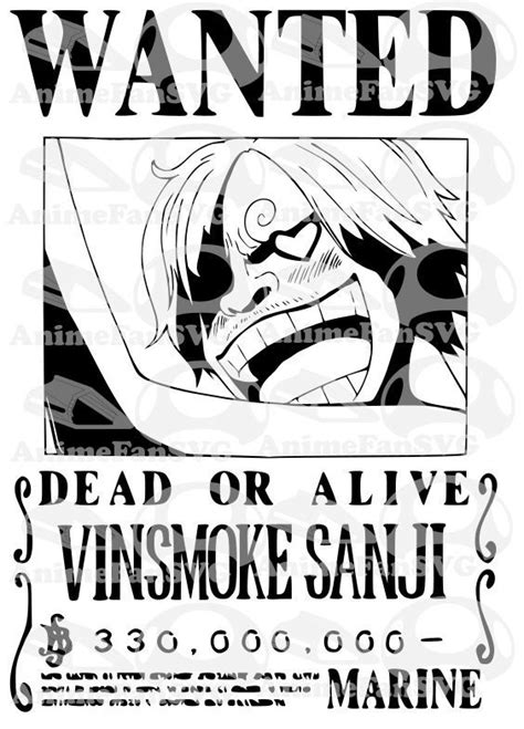 Sanji Wanted Poster SVG - Etsy