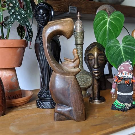 African Mother Child Sculpture - Etsy