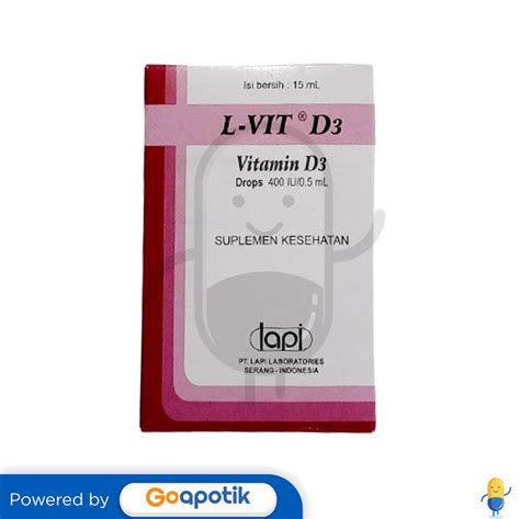 L VIT D3 400 IU 0 5 ML DROP 15 ML Kegunaan Efek Samping Dosis Dan