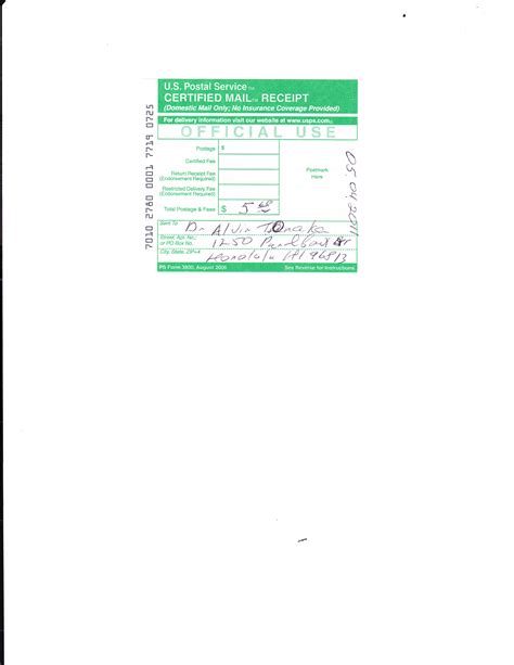 Letter Format Certified Mail