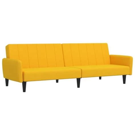 BONNE Canapé Design Moderne lit à 2 places Jaune Velours W38397