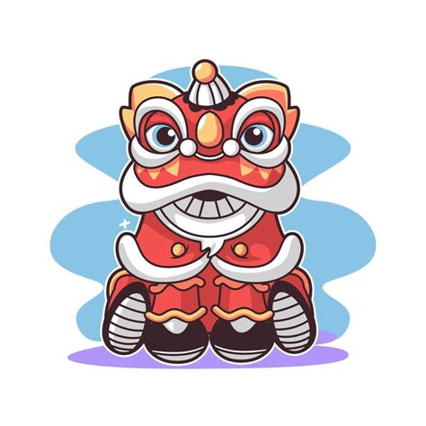 Lion Dance Cute Vector Illustration Design 13441495 Vector Art At Vecteezy