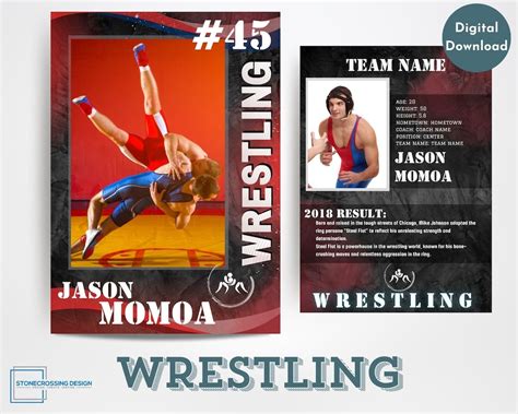 Wrestling Trading Card Template Trading Card Template Canva Template