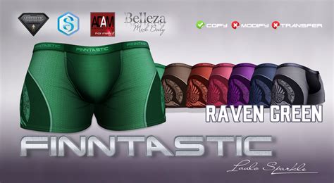 Second Life Marketplace - BOXERS FINNTASTIC RAVEN GREEN