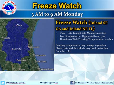 B R R Ring On The Cool Temps Freeze Watch Issued For North Florida