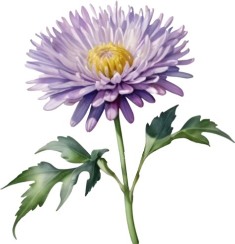 Ai Generated Watercolor Painting Of An Aster Flower 38508966 Png