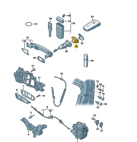 Obudowa klamki drzwi przód tył VW Passat B6 B7 CC 3C0839167 3C0839168