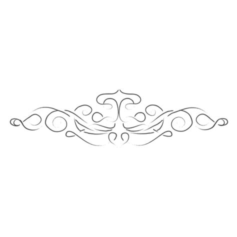 Hand Drawn Linear Ornate Divider PNG SVG Design For T Shirts