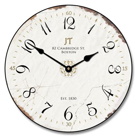 J T Vintage White Wall Clock