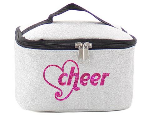 Glitter Cheer Cosmetic Bag Silver Glitter Etsy