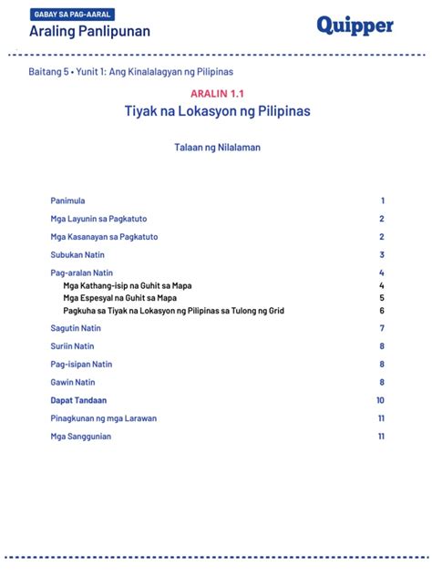 Ap 5 Q1 Tiyak Na Lokasyon Ng Pilipinas Sg Pdf