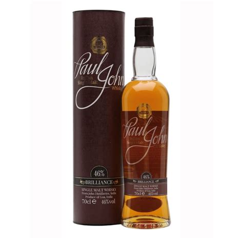 Paul John Brilliance Single Malt Indian Whisky 700ml 46 Abv The