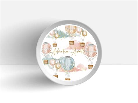 Editable Hot Air Balloons Paper Placemat Gender Neutral Up And Away Birthday Party Instant