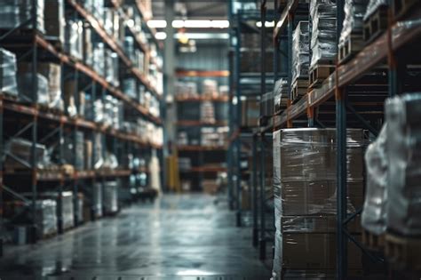 Premium Photo Busy Warehouse Filled With Shelves