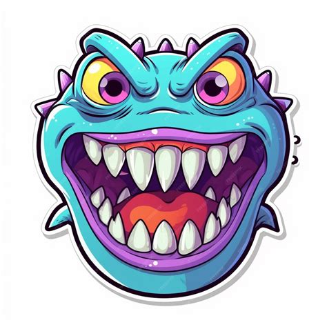 Premium AI Image | Cartoon illustration of a monster with sharp teeth