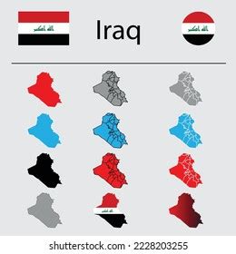 Iraq Map Isolated Illustration Vector Flag Stock Vector (Royalty Free ...