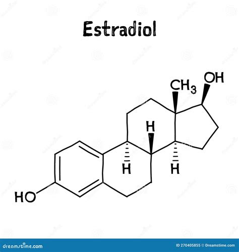 Estradiol Structural Formula Of Molecular Structure Stock Illustration Illustration Of