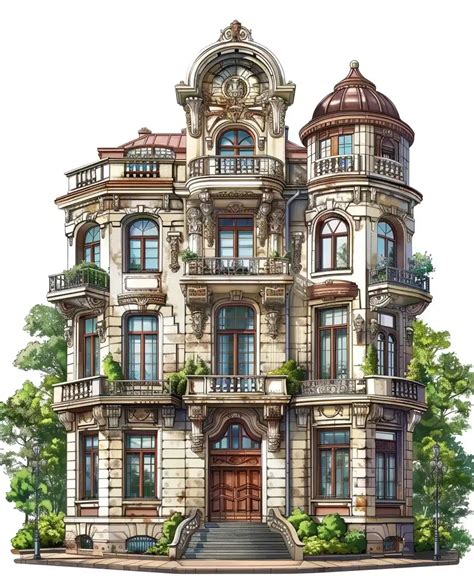 Midjourney Prompt: Colored Cartouche Architecture Illustration - Prompt Library