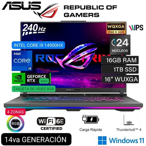 Laptop Gamer Asus Rog Strix G G Jvr Es I Gen Gb Tb Ssd