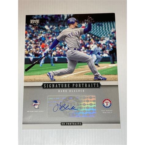 Mlb Wall Decor Hank Blalock Upper Deck Autograph X Signature