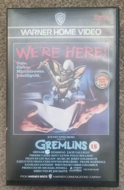 GREMLINS VHS VIDEO Tape Movie Zach Galligan Phoebe Cates Spielberg 1984