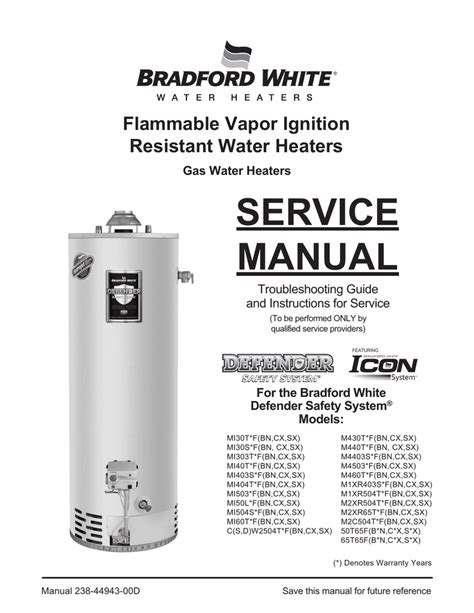 Bradford White Defender Water Heater Manual