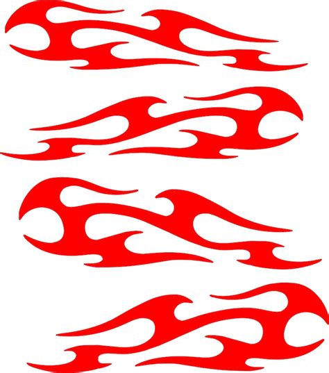 Flame Decal Flames Decal Of Flames Vinyl Decal With Flames Set Etsy