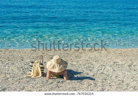 Beautiful Female Yellow Bikini Beach Bag Stock Photo 767036314 Shutterstock