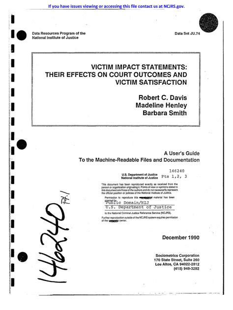 Fillable Online Ncjrs Victim Impact Statements Their Effects On Court