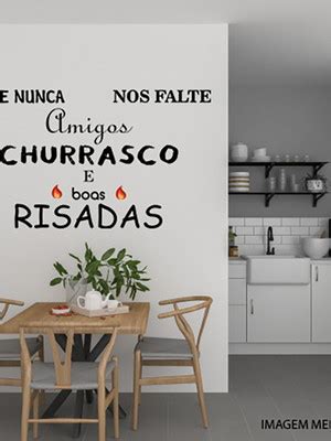 Adesivo Decorativo De Parede Churrasco Amigos E Boas Risada Compre