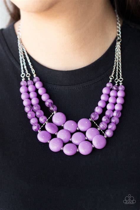 Flirtatiously Fruity Purple Bead Necklace Paparazzi Accessories