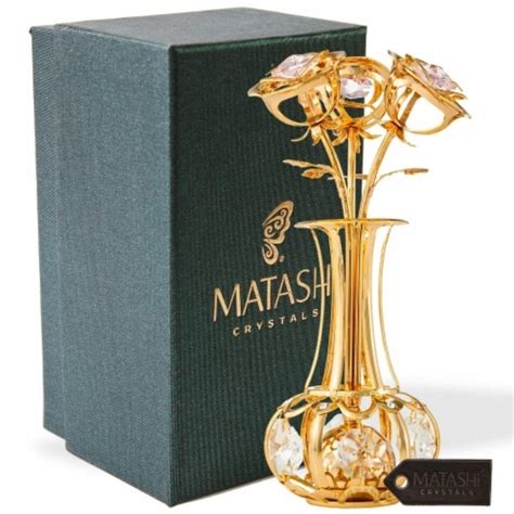 Best Mother S Day Gift Matashi K Gold Plated Flowers Bouquet Vase W