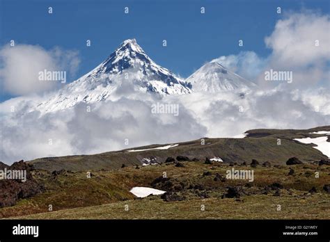 Beautiful Mountain Landscape Of Kamchatka Peninsula View On Kamen