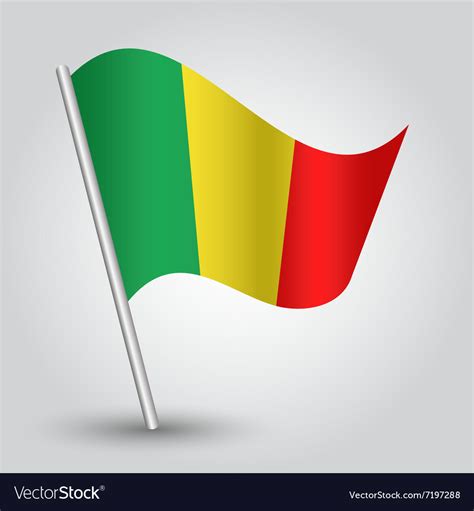 Malian flag on pole Royalty Free Vector Image - VectorStock