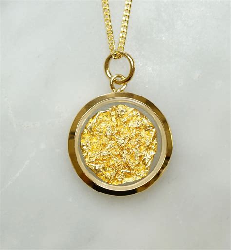 Australian 24 Carat Gold Leaf Pendant Pendant Gold Necklace