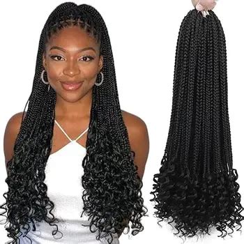 Inch Crochet Hair Box Braids Curly Goddess Synthetic Hair Senegalese