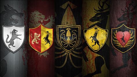 Game Of Thrones Emblems Sigil House Greyjoy House Lannister House Stark