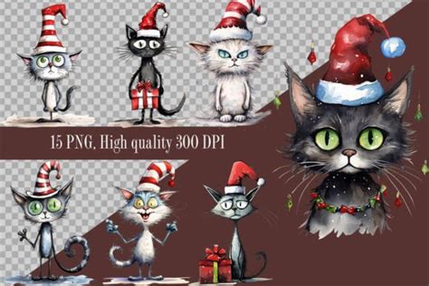 Christmas Cat Clipart Graphic By Best Art Bytes · Creative Fabrica