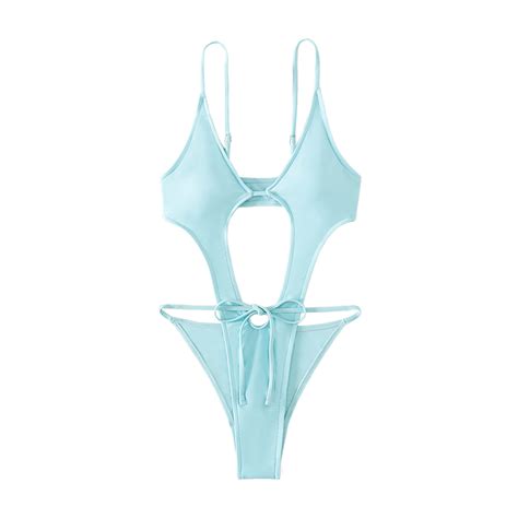 Gersome Women S Summer Bathing Suits V Neck Bikini Set Sexy Halter Low