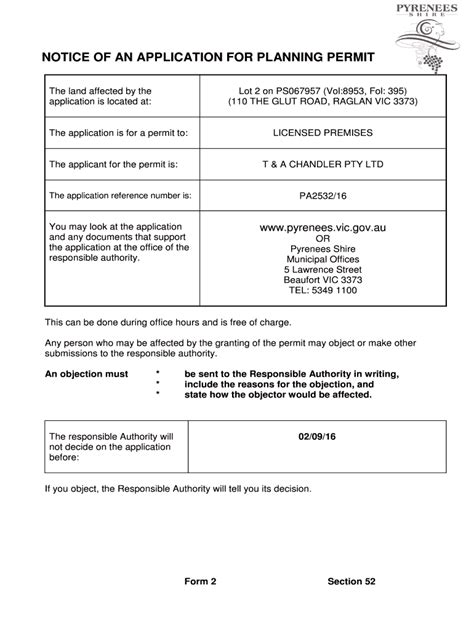 Fillable Online Pyrenees Vic Gov Application Is Located At Pyrenees