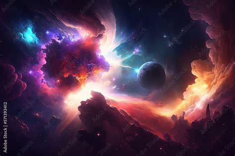 Space Nebula K Colorful Abstract Background Illustration Space