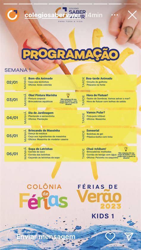 Pin de Tatyana Menezes em curso de férias 2024 Programação de férias